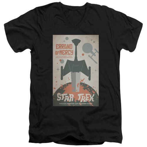 Image for Star Trek Juan Ortiz Episode Poster V Neck T-Shirt - Ep. 26 Errand of Mercy on Black