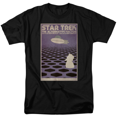 Image for Star Trek Juan Ortiz Episode Poster T-Shirt - Ep. 27 the Alternative Factor on Black