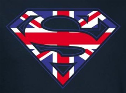 Superman T-Shirt - Great Britain Flag Shield