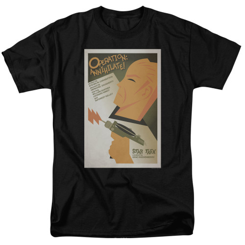 Image for Star Trek Juan Ortiz Episode Poster T-Shirt - Ep. 29 Operation: Annihilate! on Black