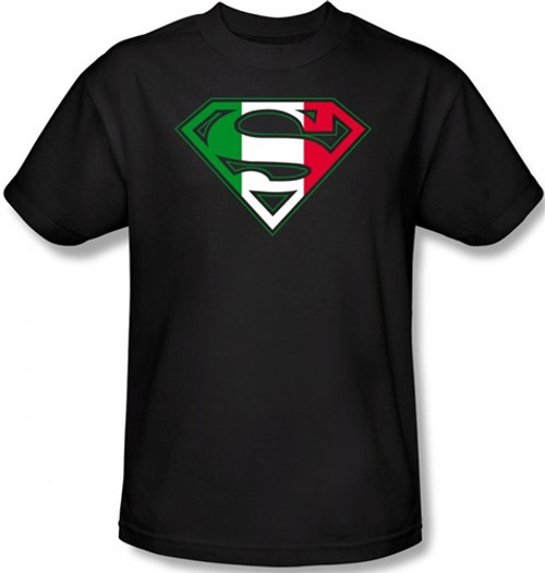 Image Closeup for Superman T-Shirt - Italian Flag Shield