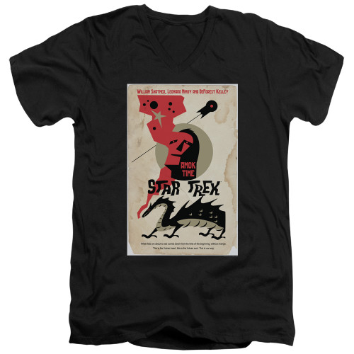 Image for Star Trek Juan Ortiz Episode Poster V Neck T-Shirt - Ep. 30 Amok Time on Black