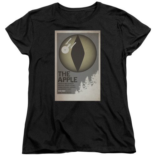 Image for Star Trek Juan Ortiz Episode Poster Womans T-Shirt - Ep. 34 the Apple on Black