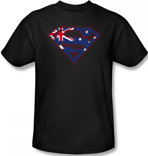 Image Closeup for Superman T-Shirt - Australian Flag Shield