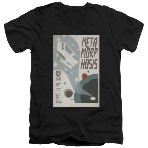 Image for Star Trek Juan Ortiz Episode Poster V Neck T-Shirt - Ep. 38 Metamorphosis on Black