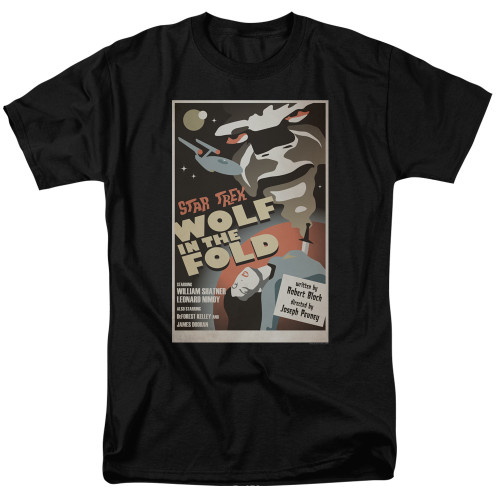 Image for Star Trek Juan Ortiz Episode Poster T-Shirt - Ep. 43 Wolf in the Fold on Black