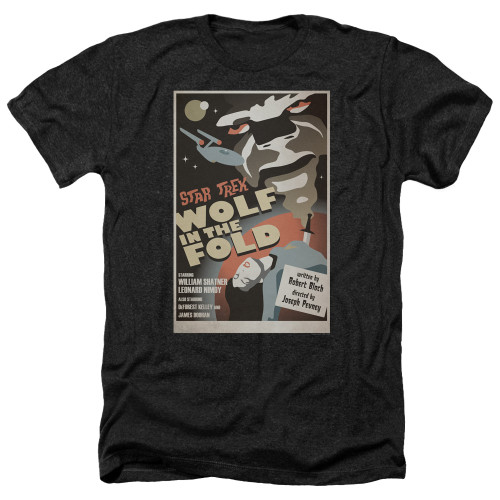 Image for Star Trek Juan Ortiz Episode Poster Heather T-Shirt - Ep. 43 Wolf in the Fold on Black