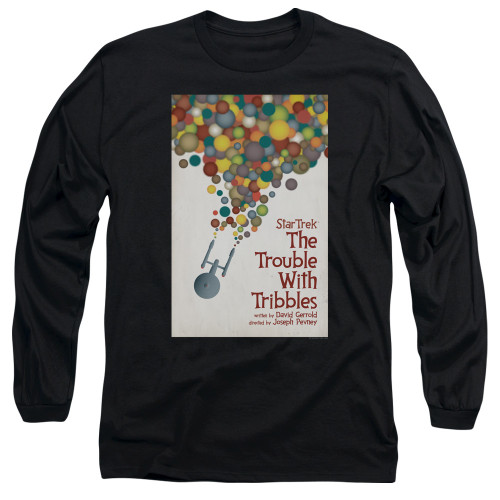 Image for Star Trek Juan Ortiz Episode Poster Long Sleeve Shirt - Ep. 44 the Trouble With Tribbles on Black
