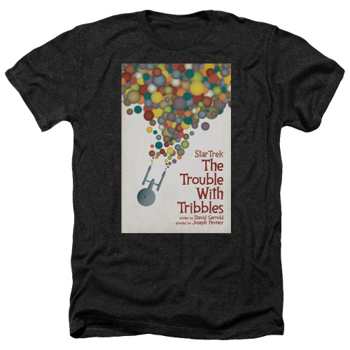Image for Star Trek Juan Ortiz Episode Poster Heather T-Shirt - Ep. 44 the Trouble With Tribbles on Black