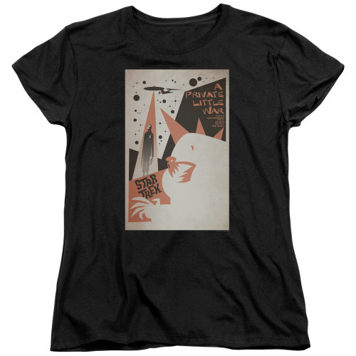 Image for Star Trek Juan Ortiz Episode Poster Womans T-Shirt - Ep. 48 A Private Little War on Black