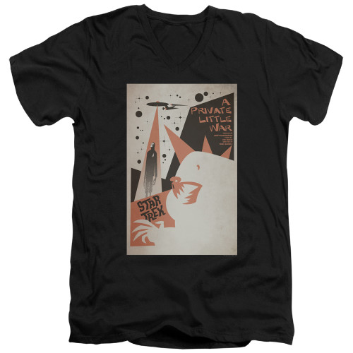 Image for Star Trek Juan Ortiz Episode Poster V Neck T-Shirt - Ep. 48 A Private Little War on Black