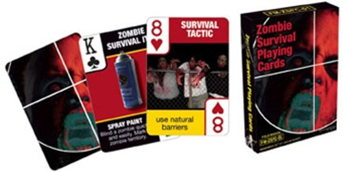 Zombie Survival Tips Playing Cards