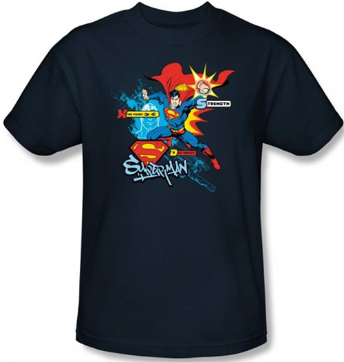 Image Closeup for Superman T-Shirt - Abilities