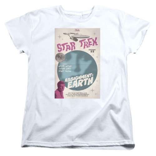 Image for Star Trek Juan Ortiz Episode Poster Womans T-Shirt - Ep. 55 Assignment: Earth