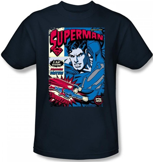 Image Closeup for Superman T-Shirt - Action Packed