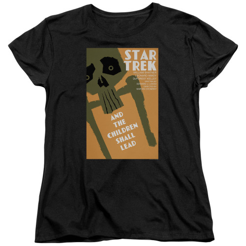 Image for Star Trek Juan Ortiz Episode Poster Womans T-Shirt - Ep. 59 And the Children Shall Lead on Black