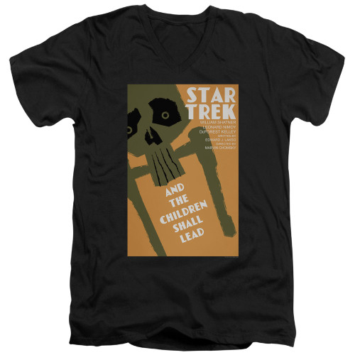 Image for Star Trek Juan Ortiz Episode Poster V Neck T-Shirt - Ep. 59 And the Children Shall Lead on Black