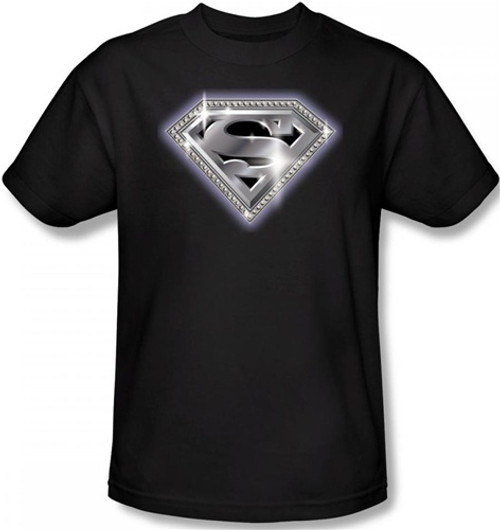 Image Closeup for Superman T-Shirt - Bling Shield Logo