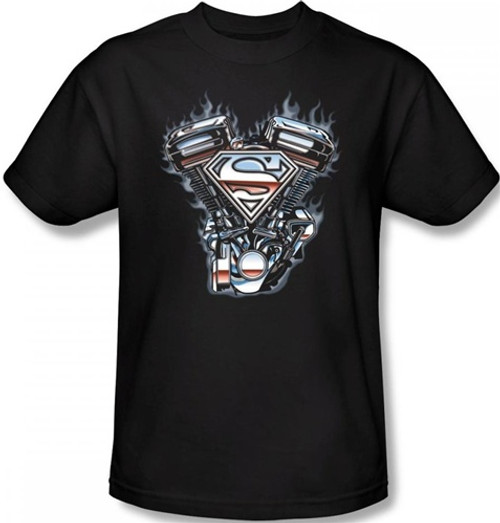 Image Closeup for Superman T-Shirt - V Twin Logo