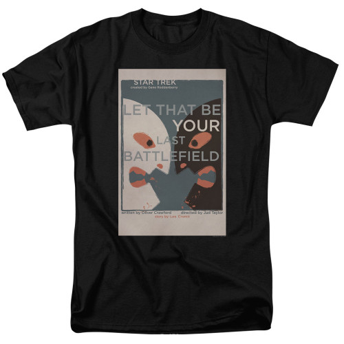 image for Star Trek Juan Ortiz Episode Poster T-Shirt - Ep. 70 Let That be Your Last Battlefield on Black