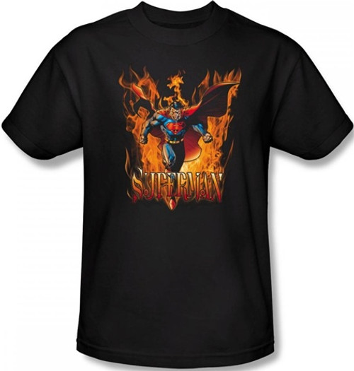 Image Closeup for Superman T-Shirt - Through the Fire