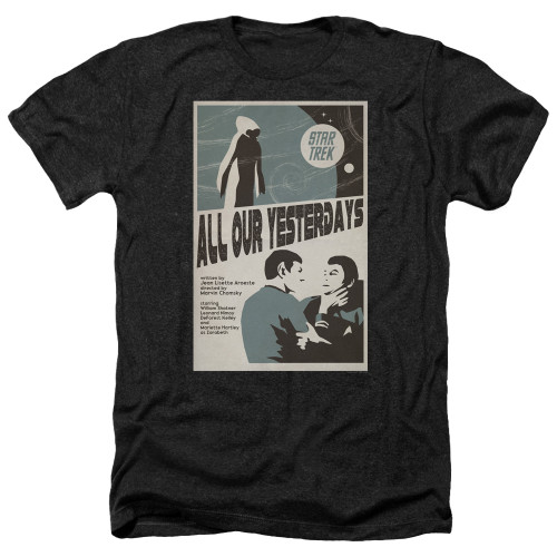 Star Trek Juan Ortiz Episode Poster Heather T-Shirt - Ep. 78 All Our Yesterdays on Black