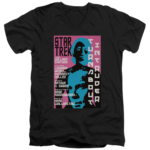 Star Trek Juan Ortiz Episode Poster V Neck T-Shirt - Ep. 79 Turnabout Intruder on Black