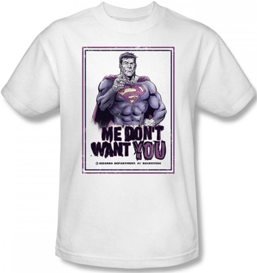 Image Closeup for Superman T-Shirt - Bizarro Me Don't Want You