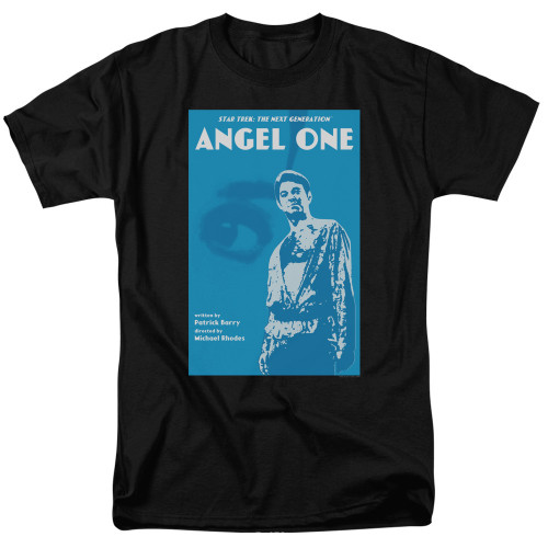 Image for Star Trek the Next Generation Juan Ortiz Episode Poster T-Shirt - Season 1 Ep. 14 Angel One on Black