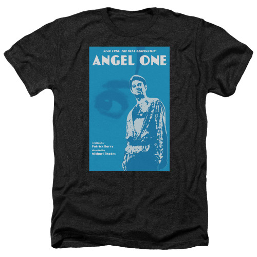 Image for Star Trek the Next Generation Juan Ortiz Episode Poster Heather T-Shirt - Season 1 Ep. 14 Angel One on Black