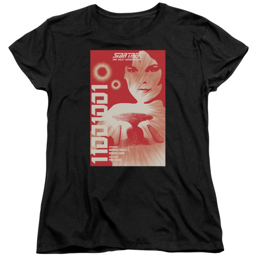 Image for Star Trek the Next Generation Juan Ortiz Episode Poster Womans T-Shirt - Season 1 Ep. 15 11001001 on Black