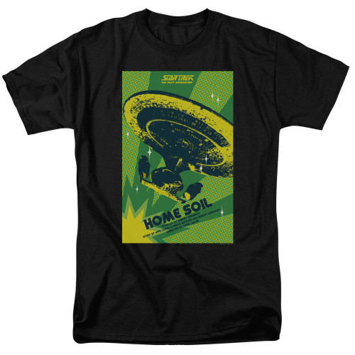 Image for Star Trek the Next Generation Juan Ortiz Episode Poster T-Shirt - Season 1 Ep. 18 Home Soil on Black