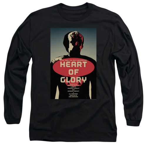 Image for Star Trek the Next Generation Juan Ortiz Episode Poster Long Sleeve Shirt - Season 1 Ep. 20 Heart of Glory on Black