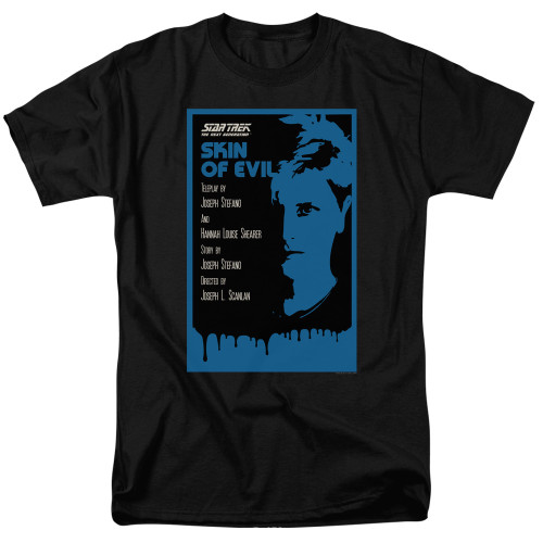 Image for Star Trek the Next Generation Juan Ortiz Episode Poster T-Shirt - Season 1 Ep. 23 Skin of Evil on Black