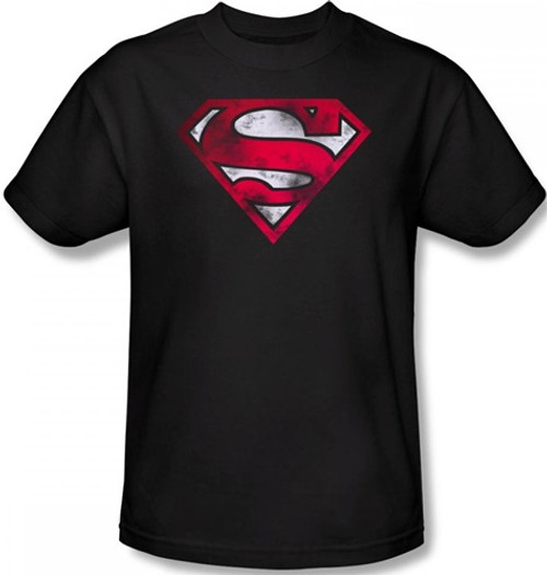 black superman t shirt with red logo