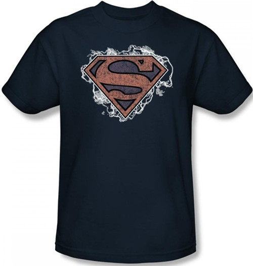 Image Closeup for Superman T-Shirt - Storm Cloud Supes Logo