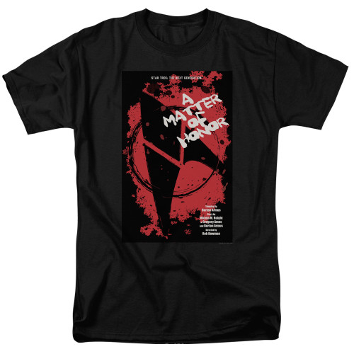 Image for Star Trek the Next Generation Juan Ortiz Episode Poster T-Shirt - Season 2 Ep. 8 A Matter of Honor on Black