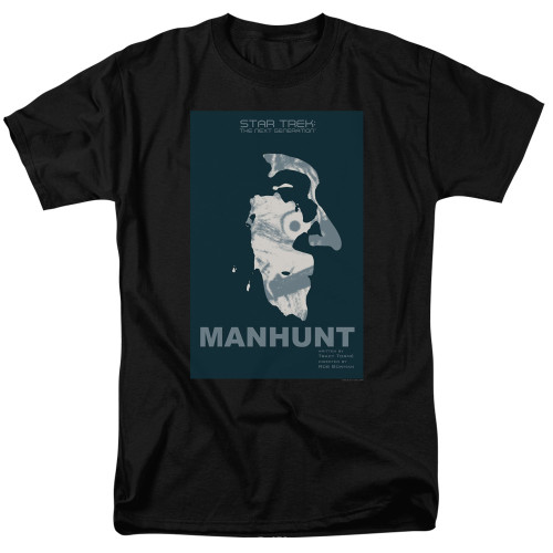 Image for Star Trek the Next Generation Juan Ortiz Episode Poster T-Shirt - Season 2 Ep. 19 Manhunt on Black