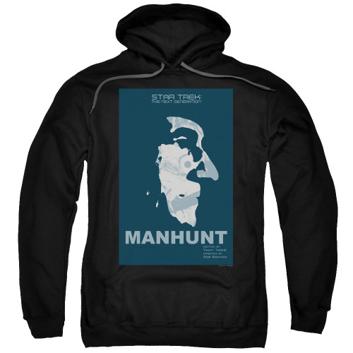 Image for Star Trek the Next Generation Juan Ortiz Episode Poster Hoodie - Season 2 Ep. 19 Manhunt on Black