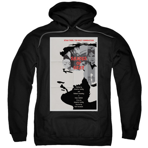 Image for Star Trek the Next Generation Juan Ortiz Episode Poster Hoodie - Season 2 Ep. 22 Shades of Grey on Black