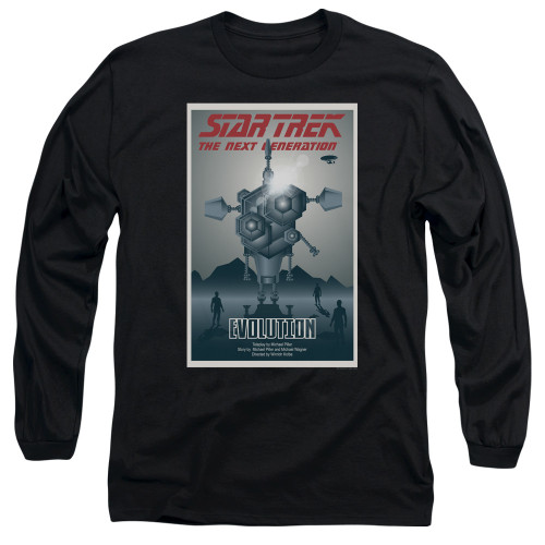 Image for Star Trek the Next Generation Juan Ortiz Episode Poster Long Sleeve Shirt - Season 3 Ep. 1 Evolution on Black