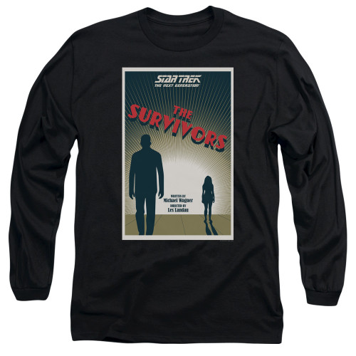 Image for Star Trek the Next Generation Juan Ortiz Episode Poster Long Sleeve Shirt - Season 3 Ep. 3 the Survivors on Black