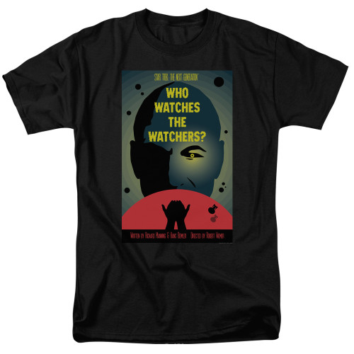 Image for Star Trek the Next Generation Juan Ortiz Episode Poster T-Shirt - Season 3 Ep. 4 Who Watches the Watchers on Black