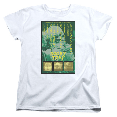 Image for Star Trek the Next Generation Juan Ortiz Episode Poster Womans T-Shirt - Season 3 Ep. 6 Booby Trap