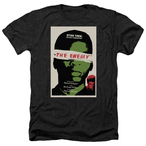 Image for Star Trek the Next Generation Juan Ortiz Episode Poster Heather T-Shirt - Season 3 Ep. 7 the Enemy on Black