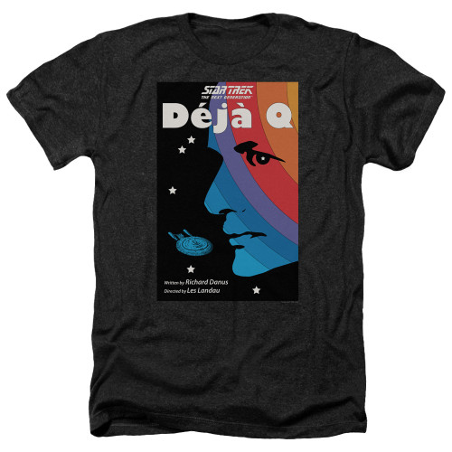 Image for Star Trek the Next Generation Juan Ortiz Episode Poster Heather T-Shirt - Season 3 Ep. 13 Deja Q on Black