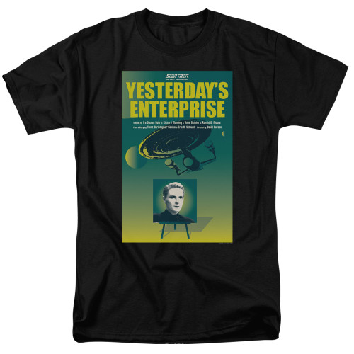 Image for Star Trek the Next Generation Juan Ortiz Episode Poster T-Shirt - Season 3 Ep. 15 Yesterday's Enterprise on Black