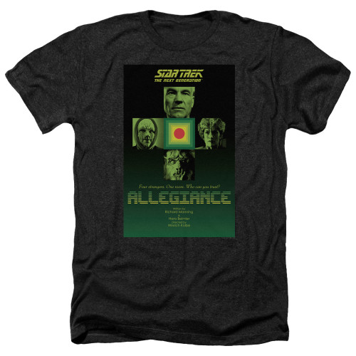 Image for Star Trek the Next Generation Juan Ortiz Episode Poster Heather T-Shirt - Season 3 Ep. 18 Allegiance on Black