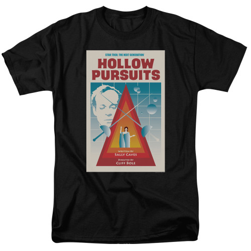 Image for Star Trek the Next Generation Juan Ortiz Episode Poster T-Shirt - Season 3 Ep. 21 Hollow Pursuits on Black
