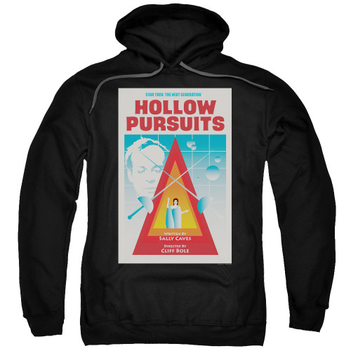 Image for Star Trek the Next Generation Juan Ortiz Episode Poster Hoodie - Season 3 Ep. 21 Hollow Pursuits on Black